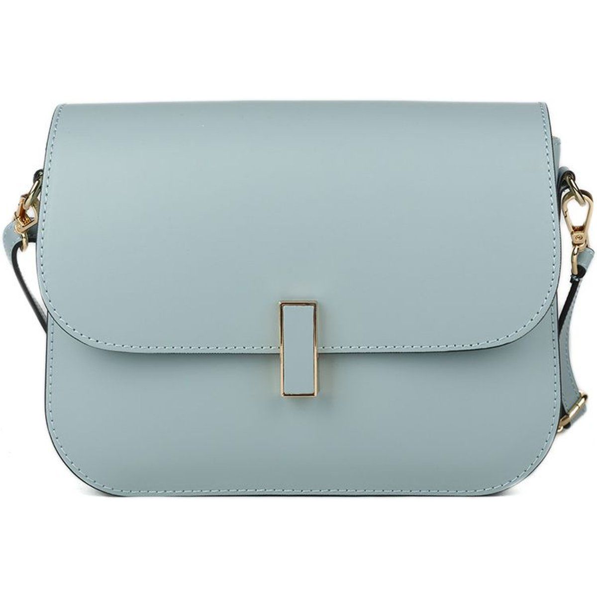 Minimalistische Echtleder-Tasche mit Klappe