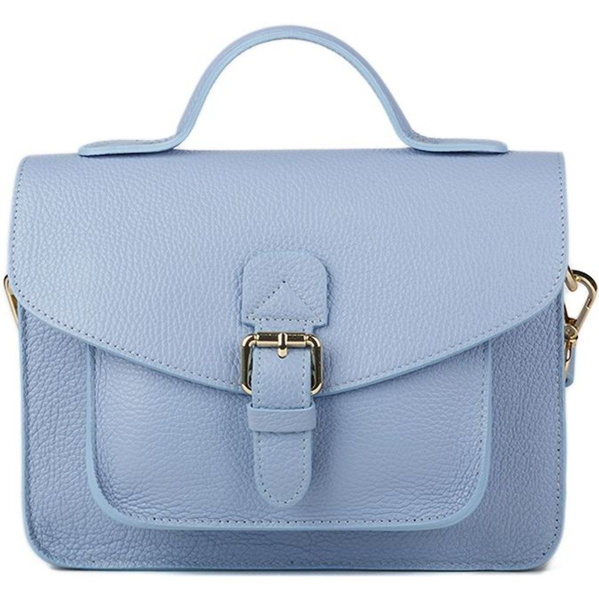 Strukturierte Satchel-Tasche aus genarbtem Leder