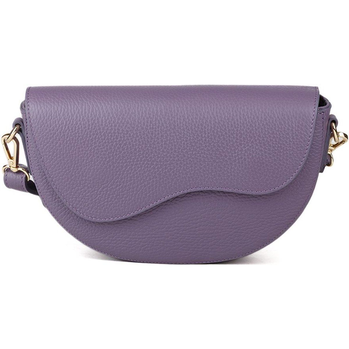 Leder-Satteltasche mit asymmetrischer Klappe