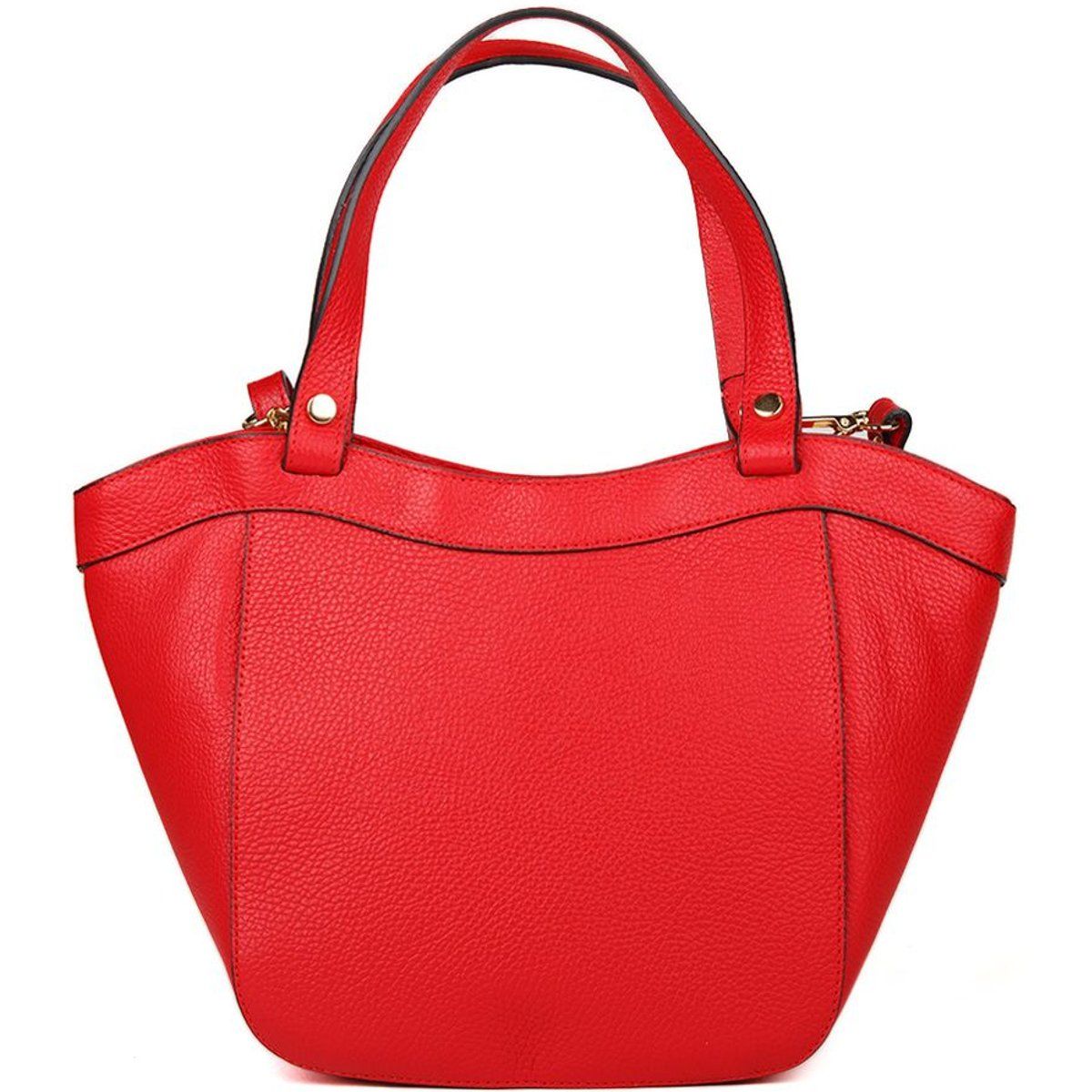 Strukturierte Leder-Schultertasche