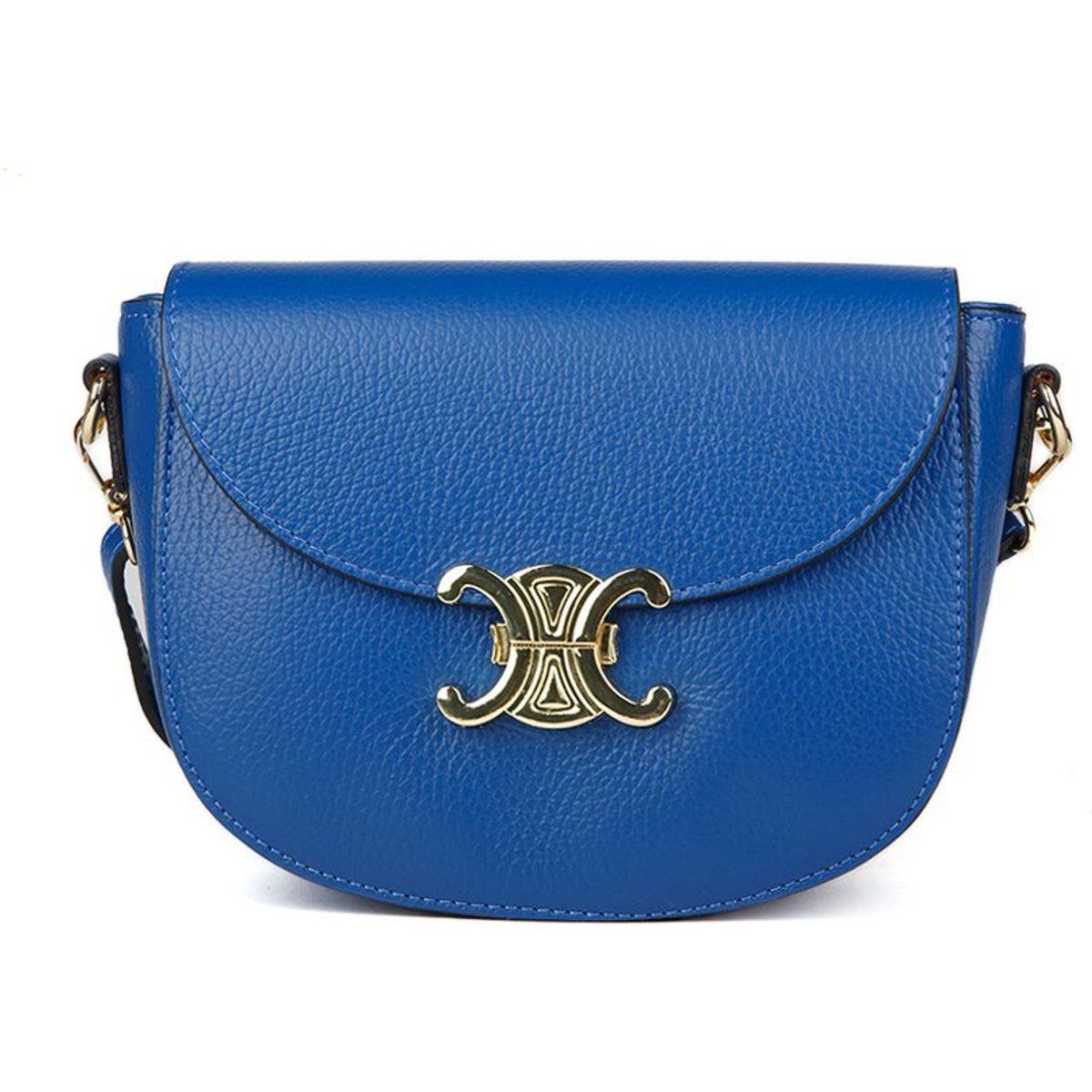 Halbmondtasche aus genarbtem Leder