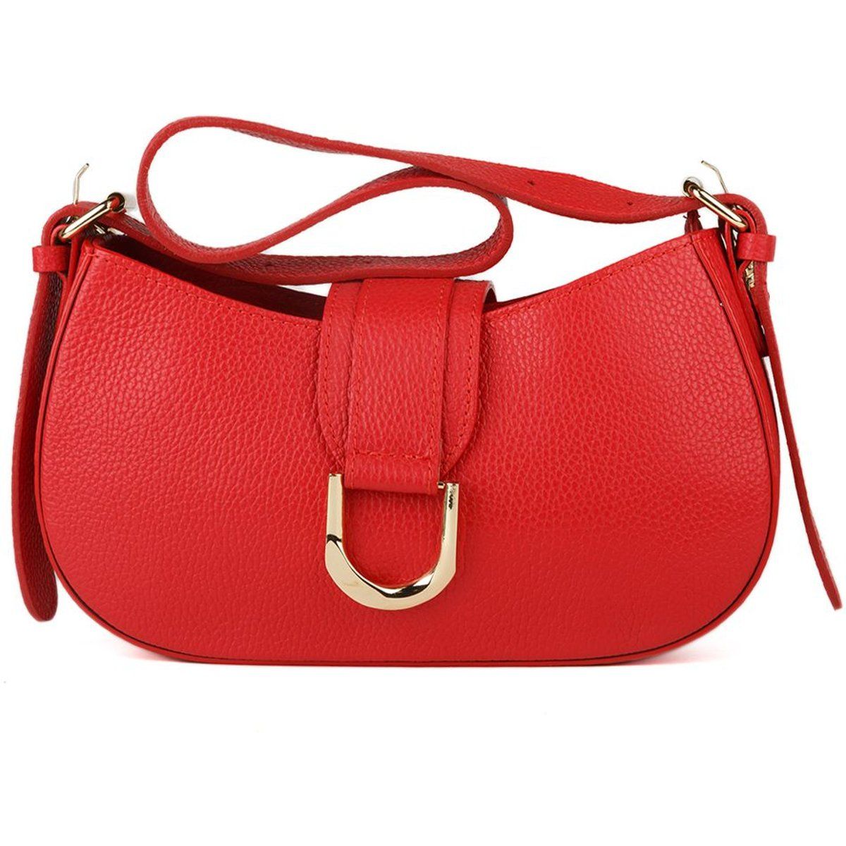 Klassische Ledertasche in Halbmondform