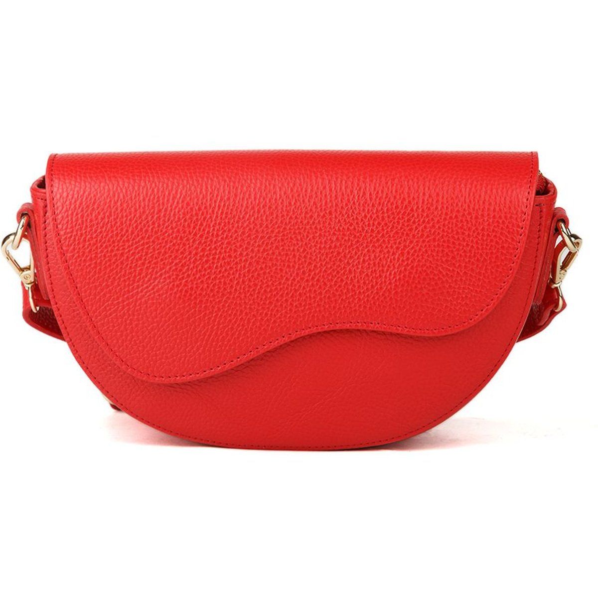 Genarbte Ledertasche im Sattel-Stil
