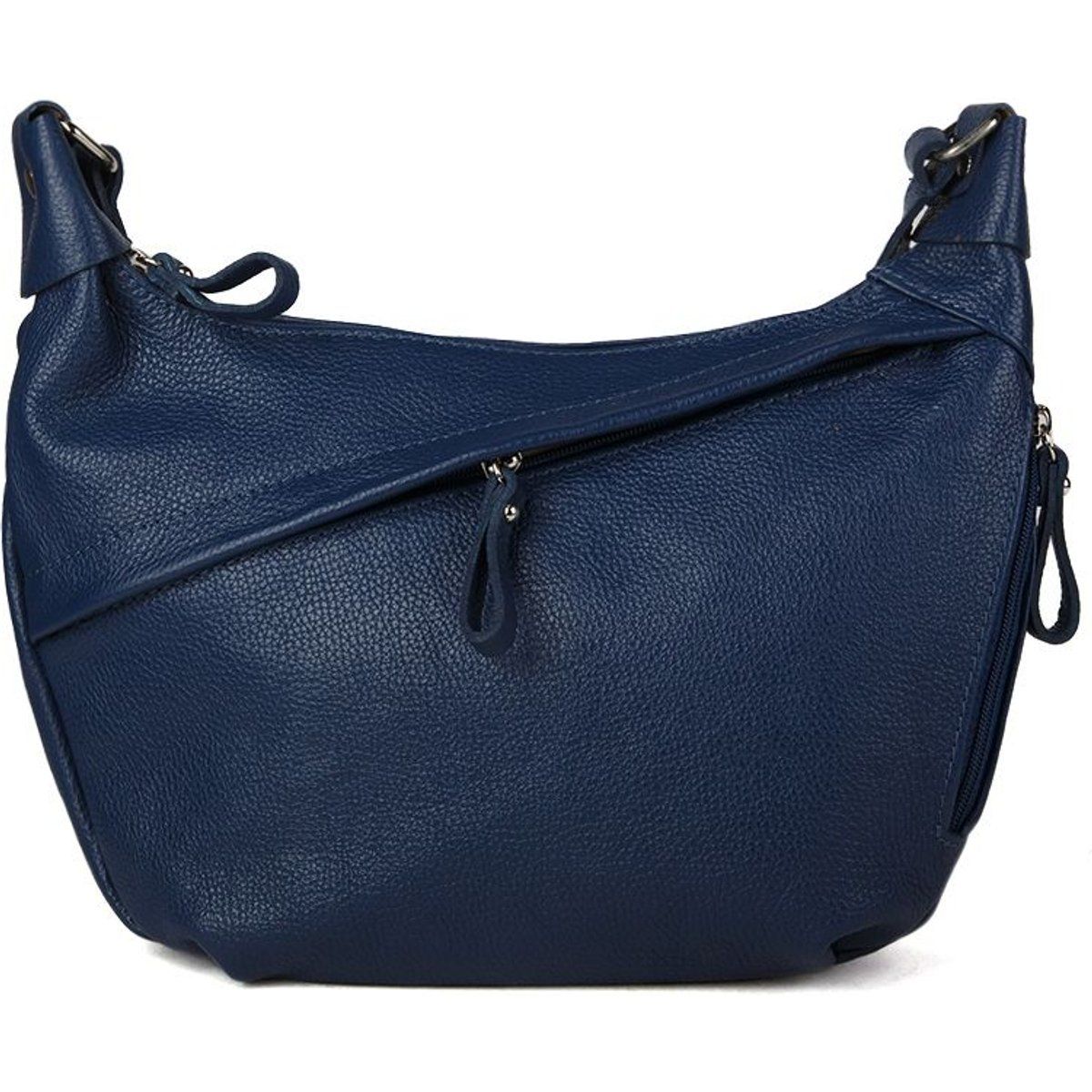 Schultertasche aus genarbtem Leder