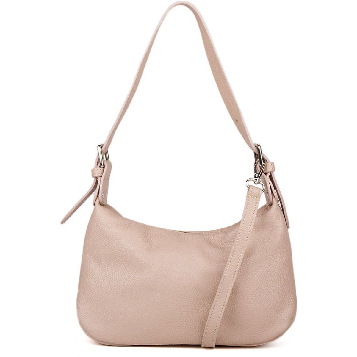 Minimalistische Schultertasche aus genarbtem Leder