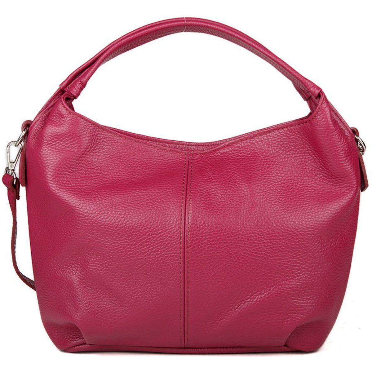 Schultertasche aus genarbtem Leder