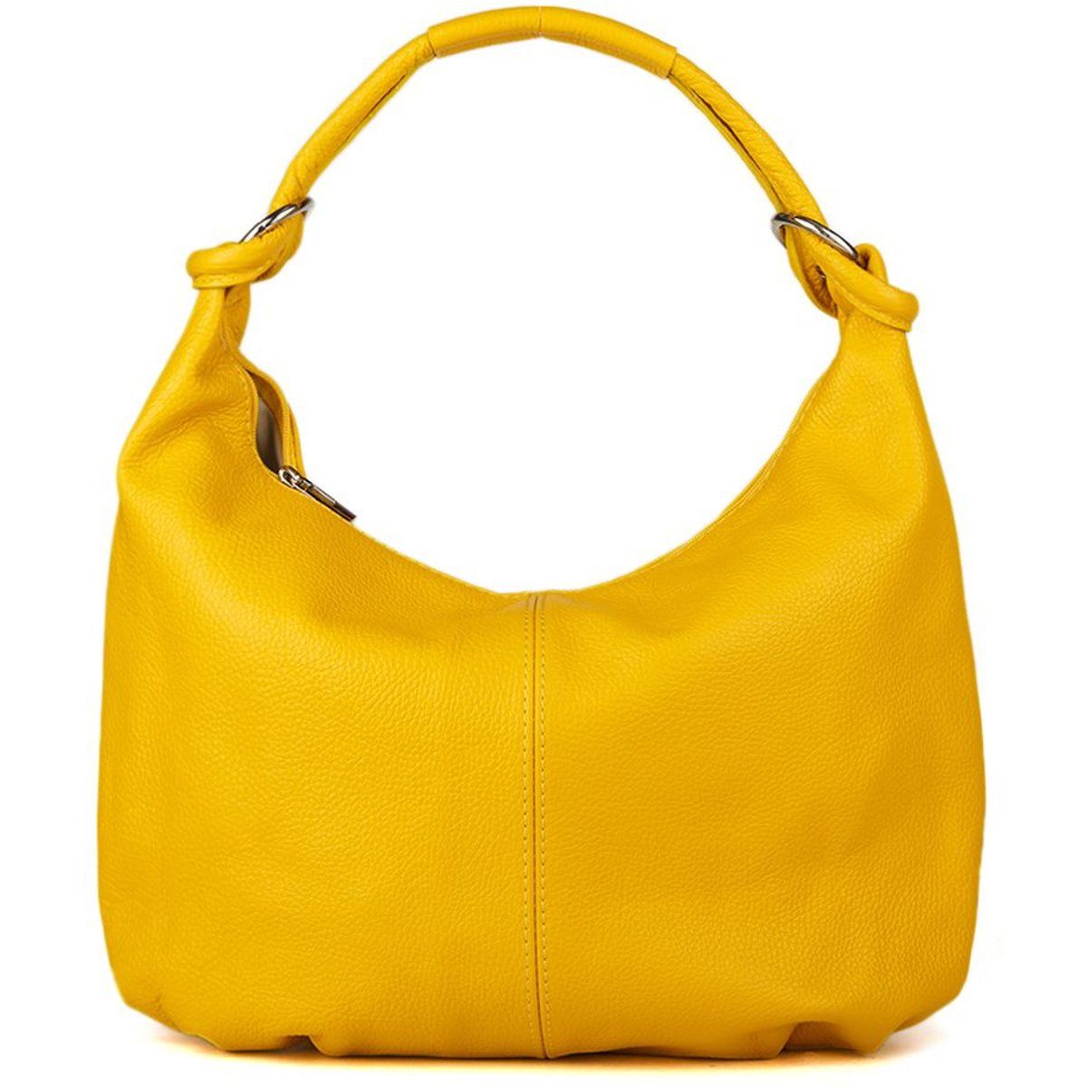 Lässige Schultertasche aus genarbtem Leder