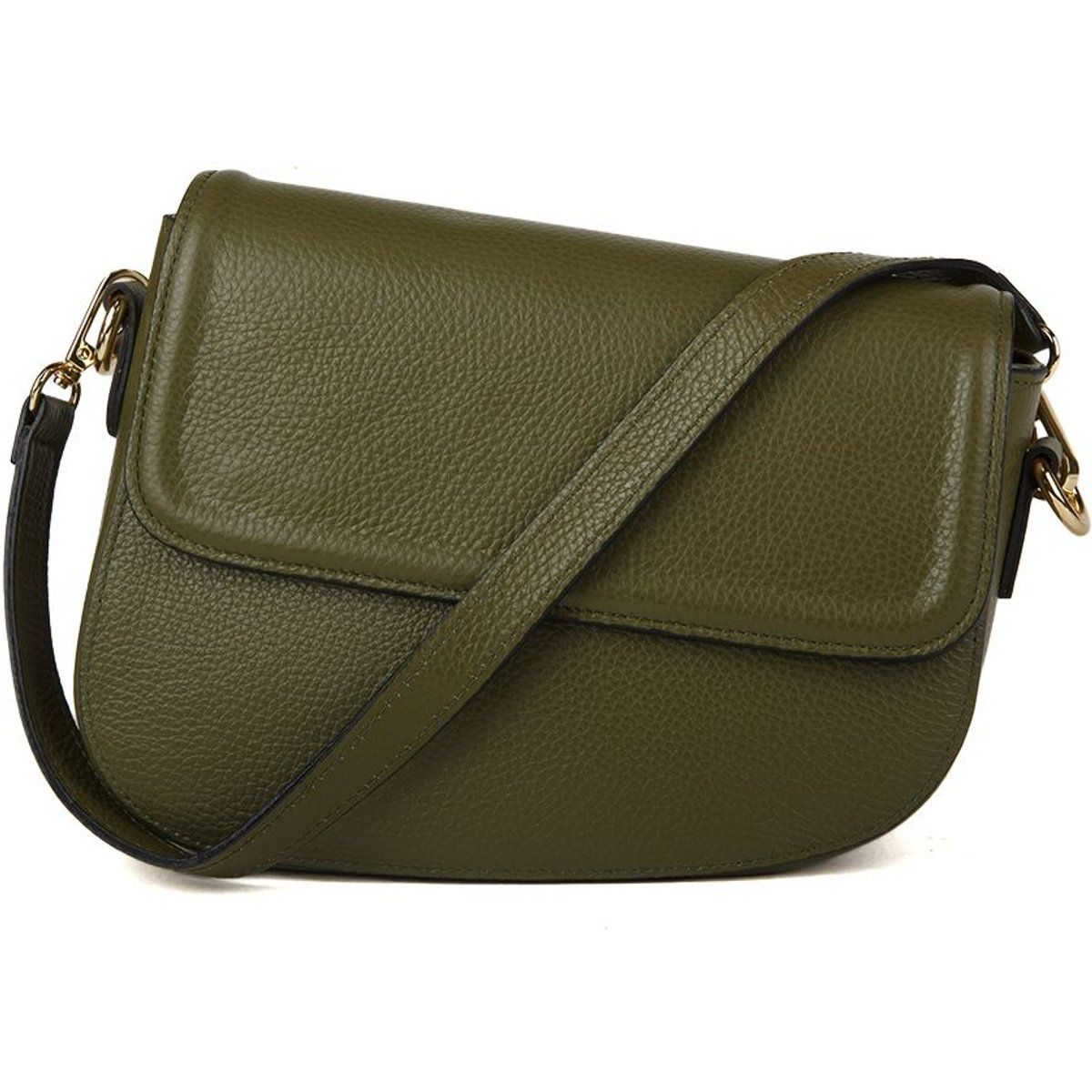 Genarbte Satteltasche aus Leder