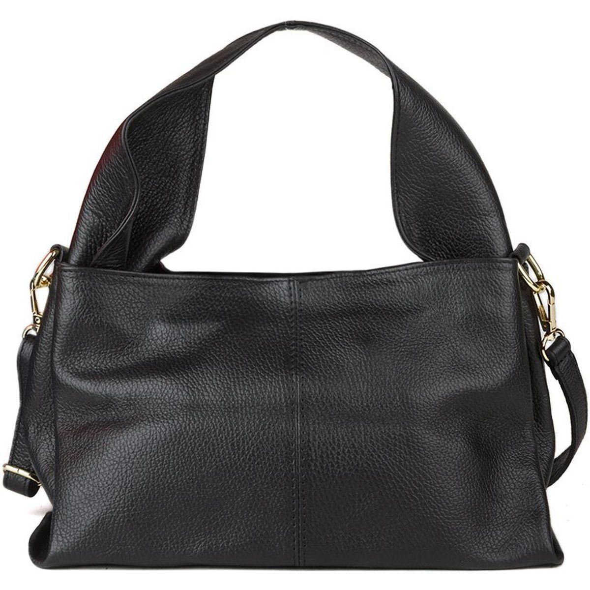 Geschmeidige Schultertasche aus genarbtem Leder