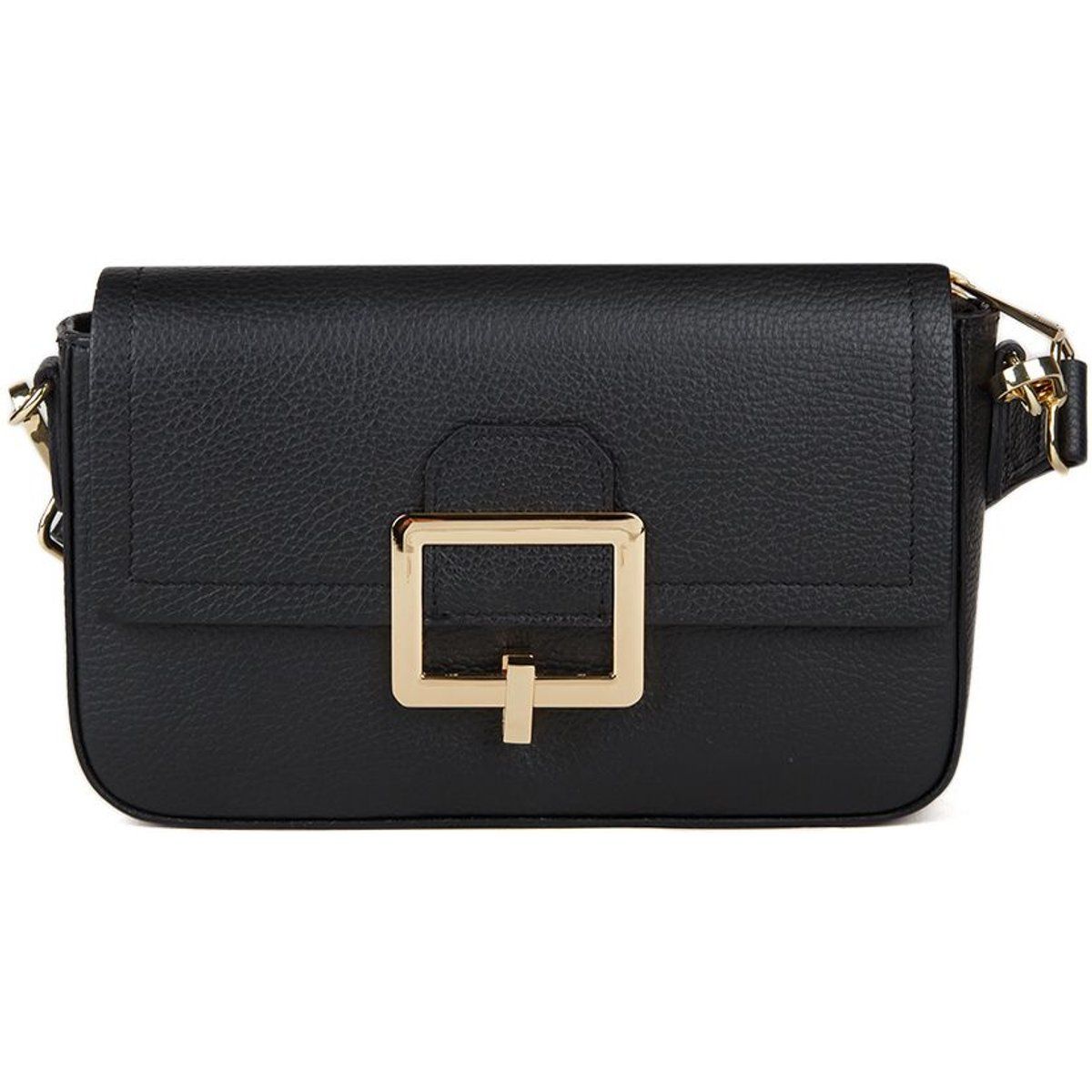 Elegante Leder-Schultertasche mit Klappe