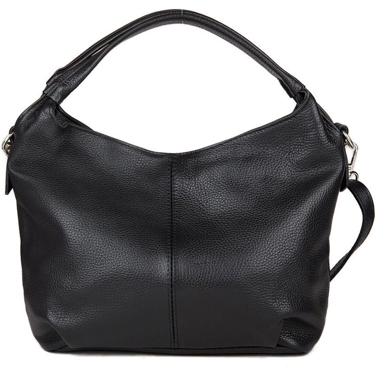 Lässige Schultertasche aus genarbtem Leder