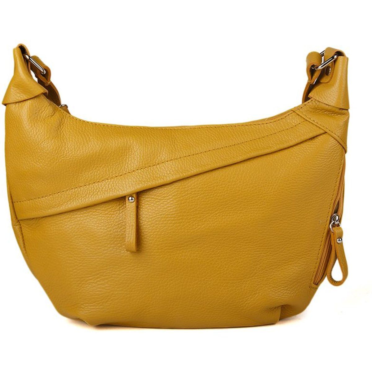 Leder-Schultertasche in Halbmond-Form