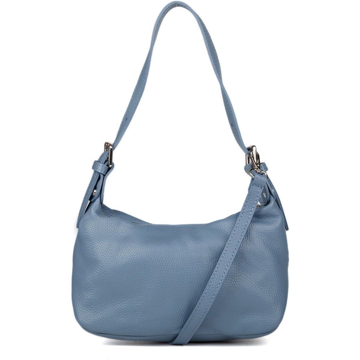 Hobo-Schultertasche aus genarbtem Leder