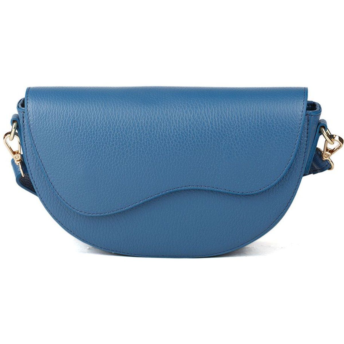 Satteltasche aus Leder mit asymmetrischem Umschlag