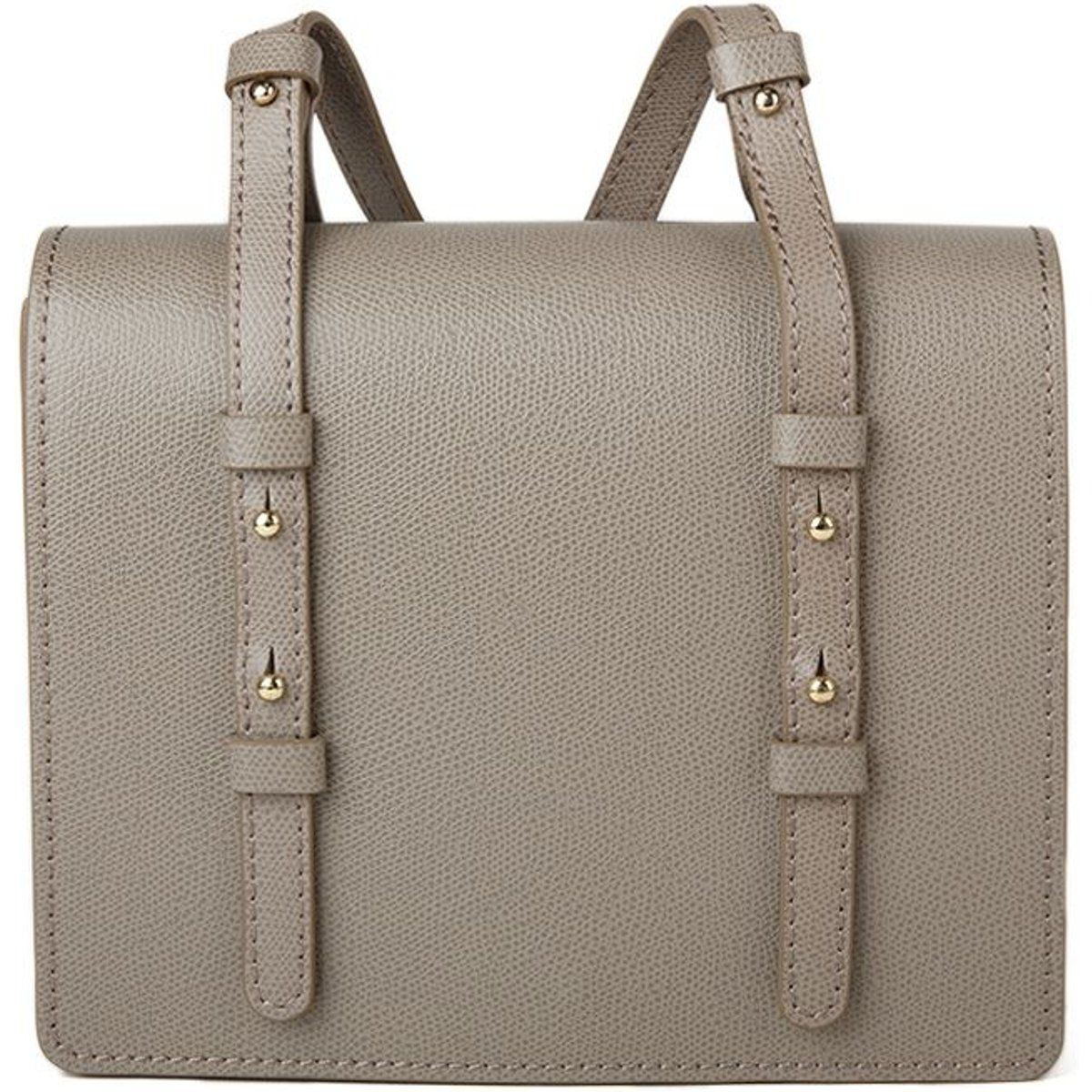 Strukturierte Leder-Tasche mit Klappe