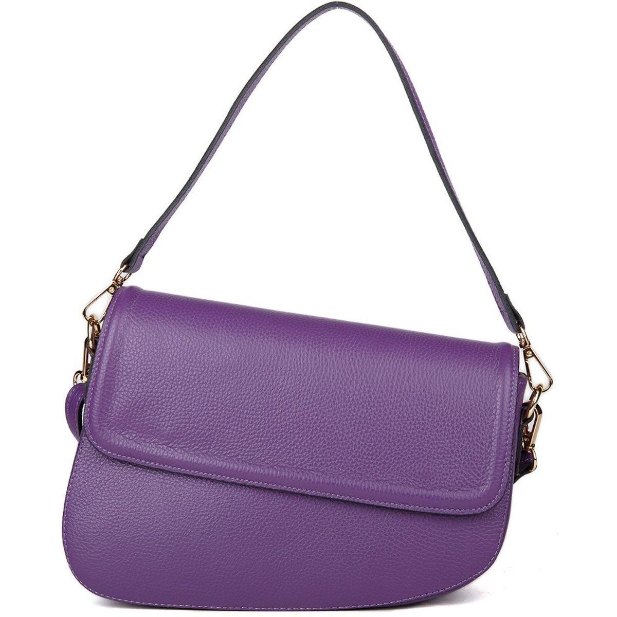 Asymmetrische Schultertasche aus Leder