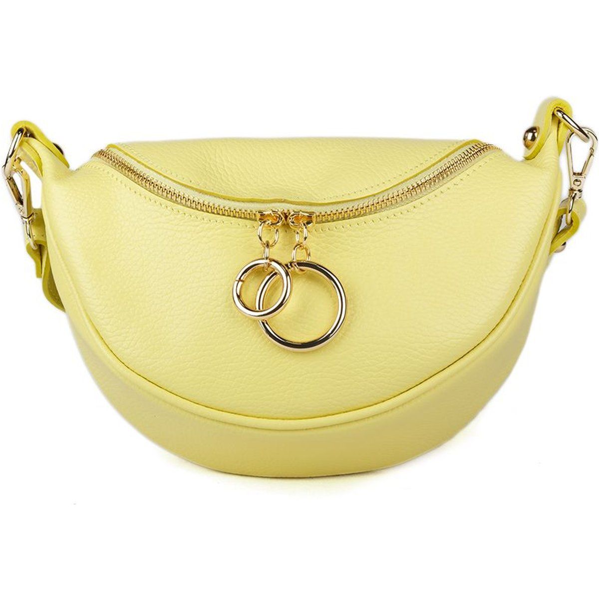 Minimalistische Leder-Halbmondtasche