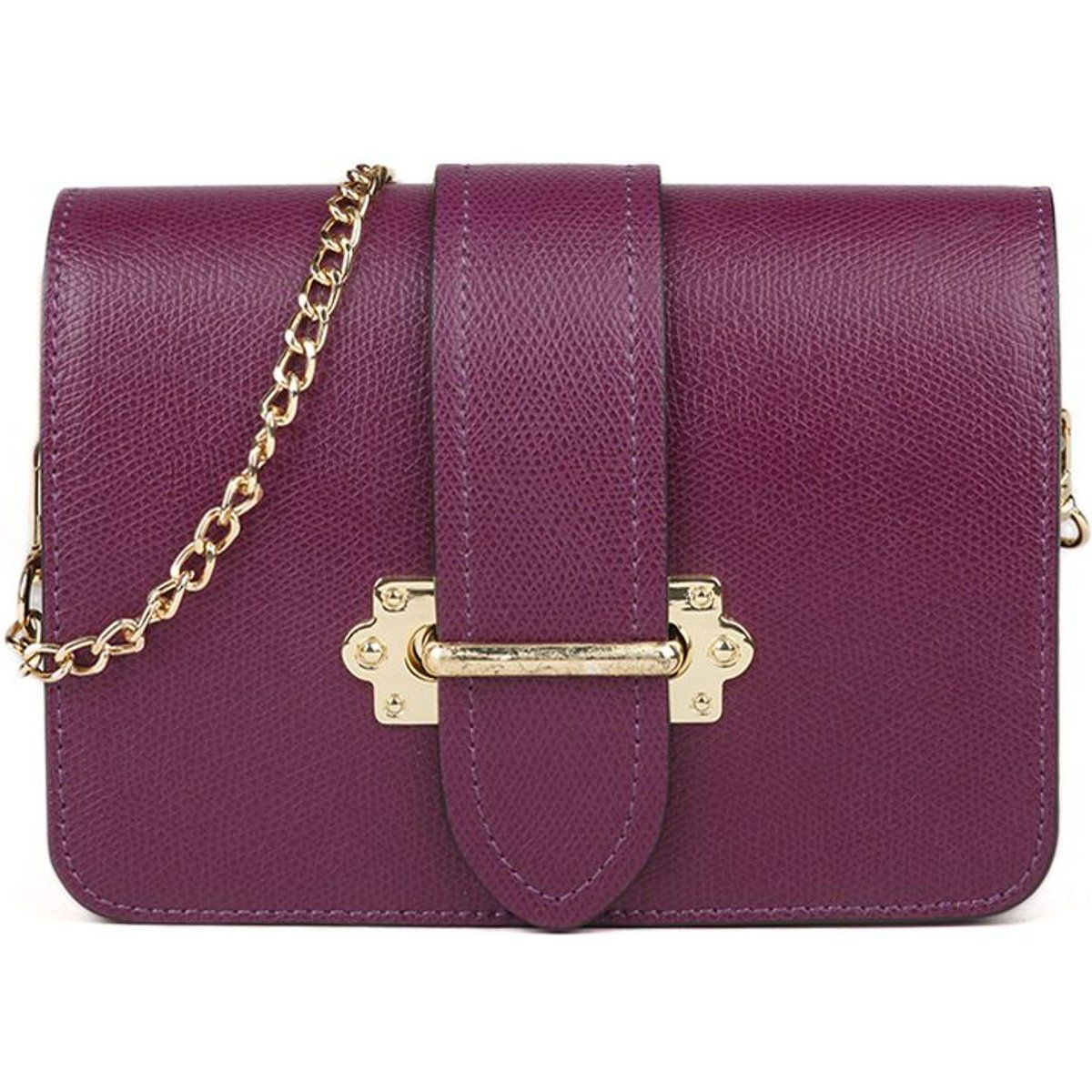 Strukturierte Crossbody-Tasche mit Golddetails