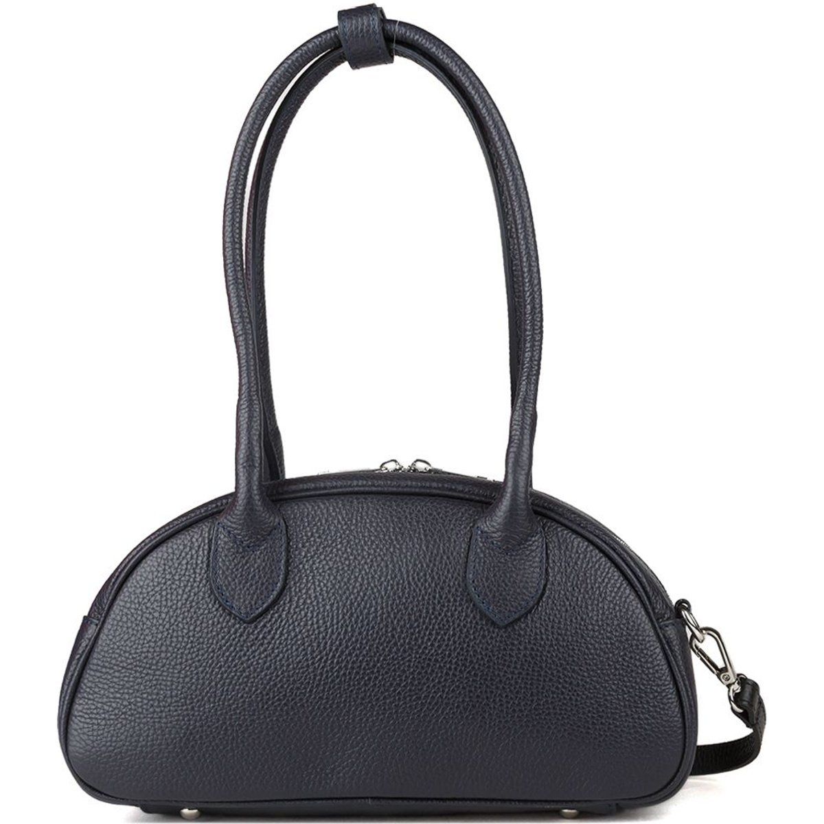 Elegante genarbte Leder-Halbmondtasche