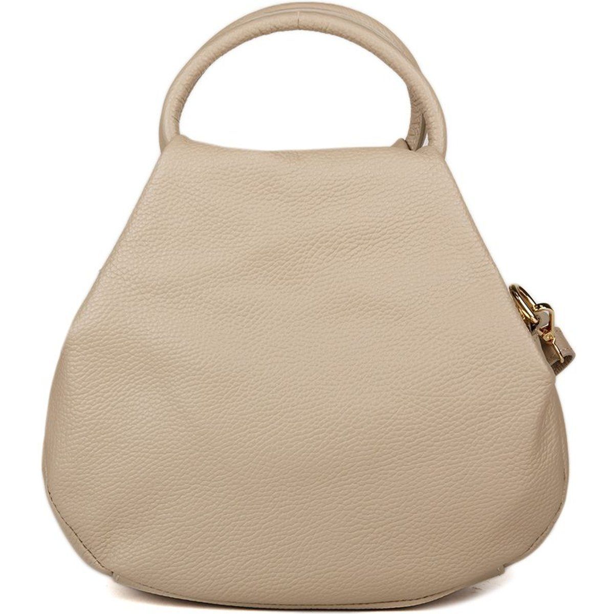 Strukturierte Lederhandtasche mit Tragegriff