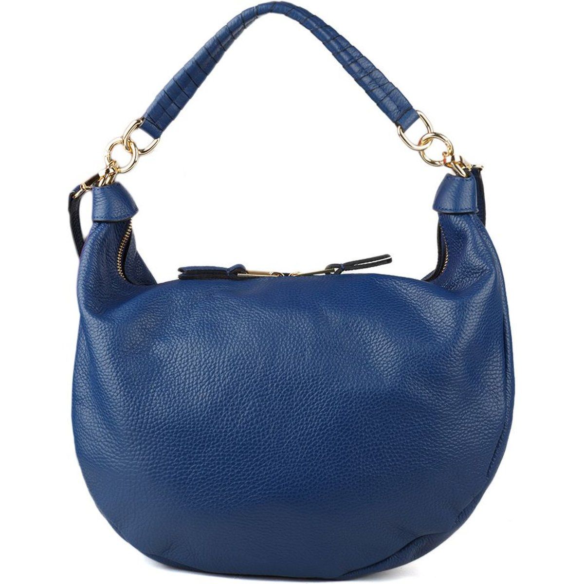 Hobo-Schultertasche aus genarbtem Leder