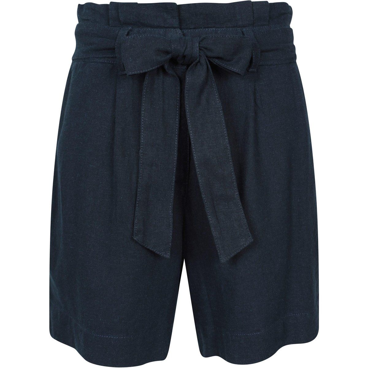 Leinen-Shorts mit hohem Bund