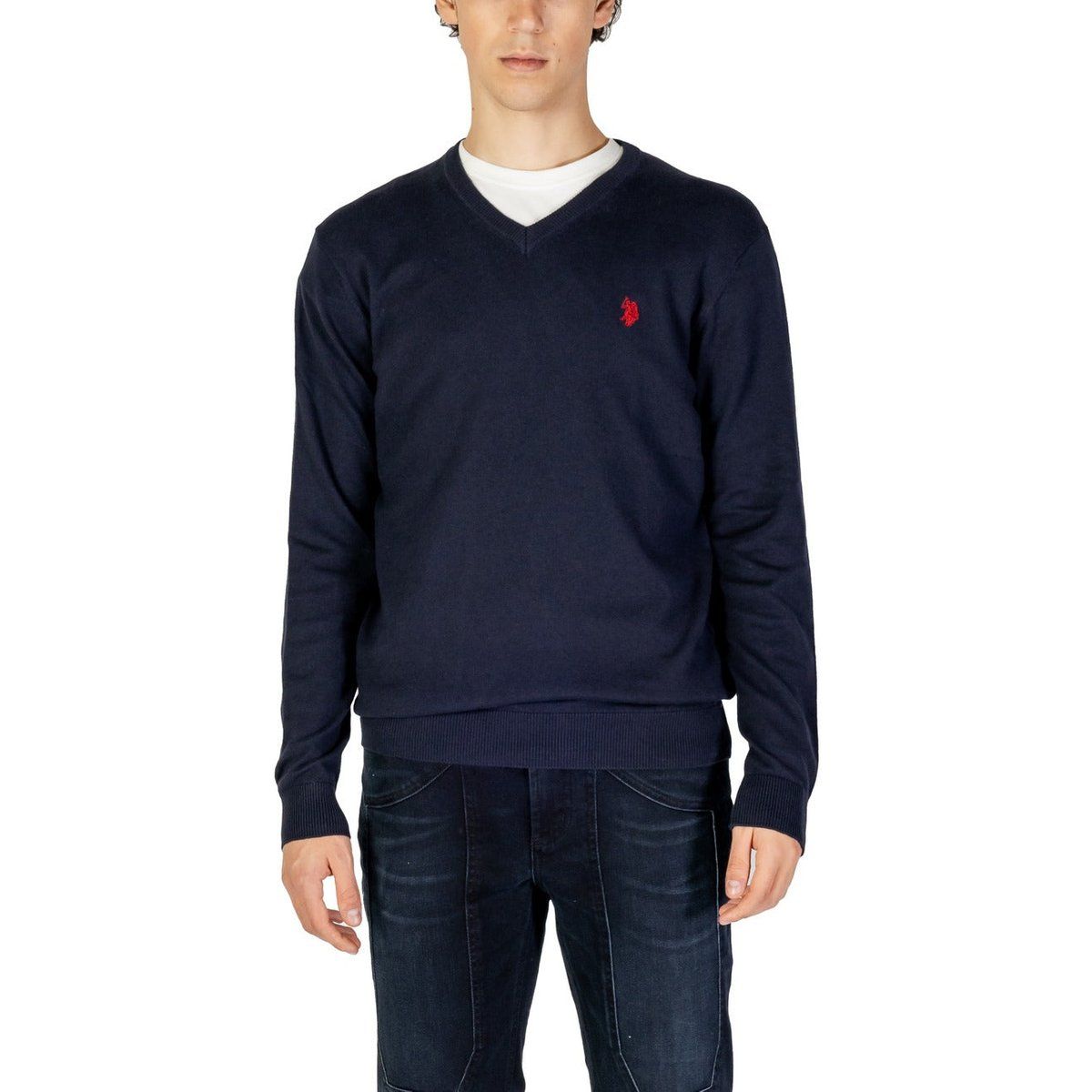 V-Ausschnitt Pullover mit Kaschmir-Anteil