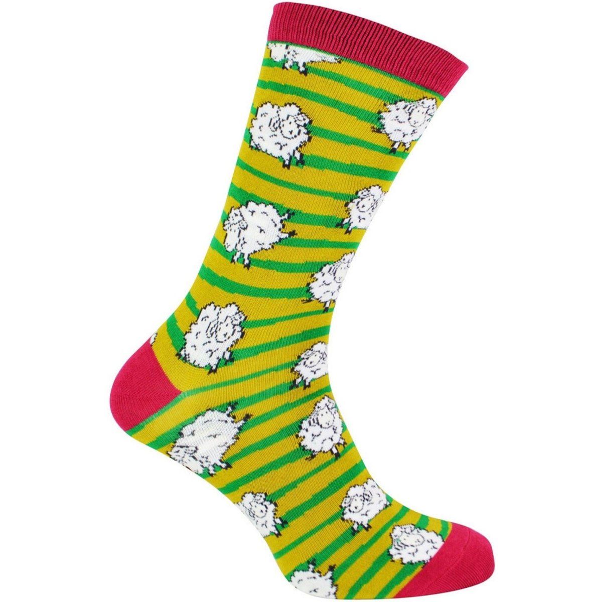 Verspielte Socken mit Schaf-Muster