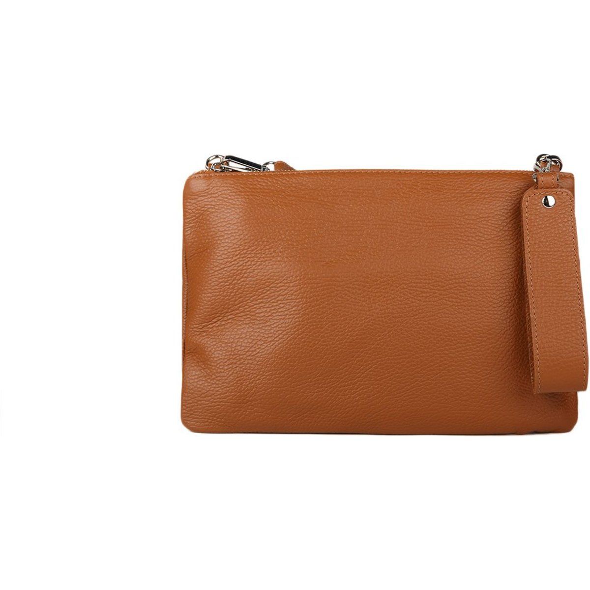 Wandelbare Clutch aus genarbtem Leder