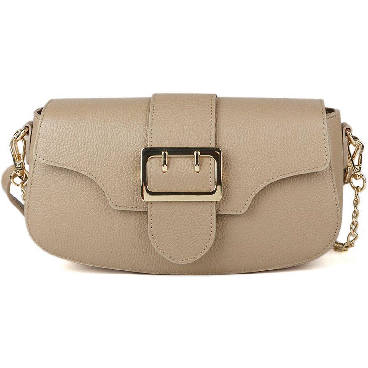 Schultertasche aus genarbtem Leder