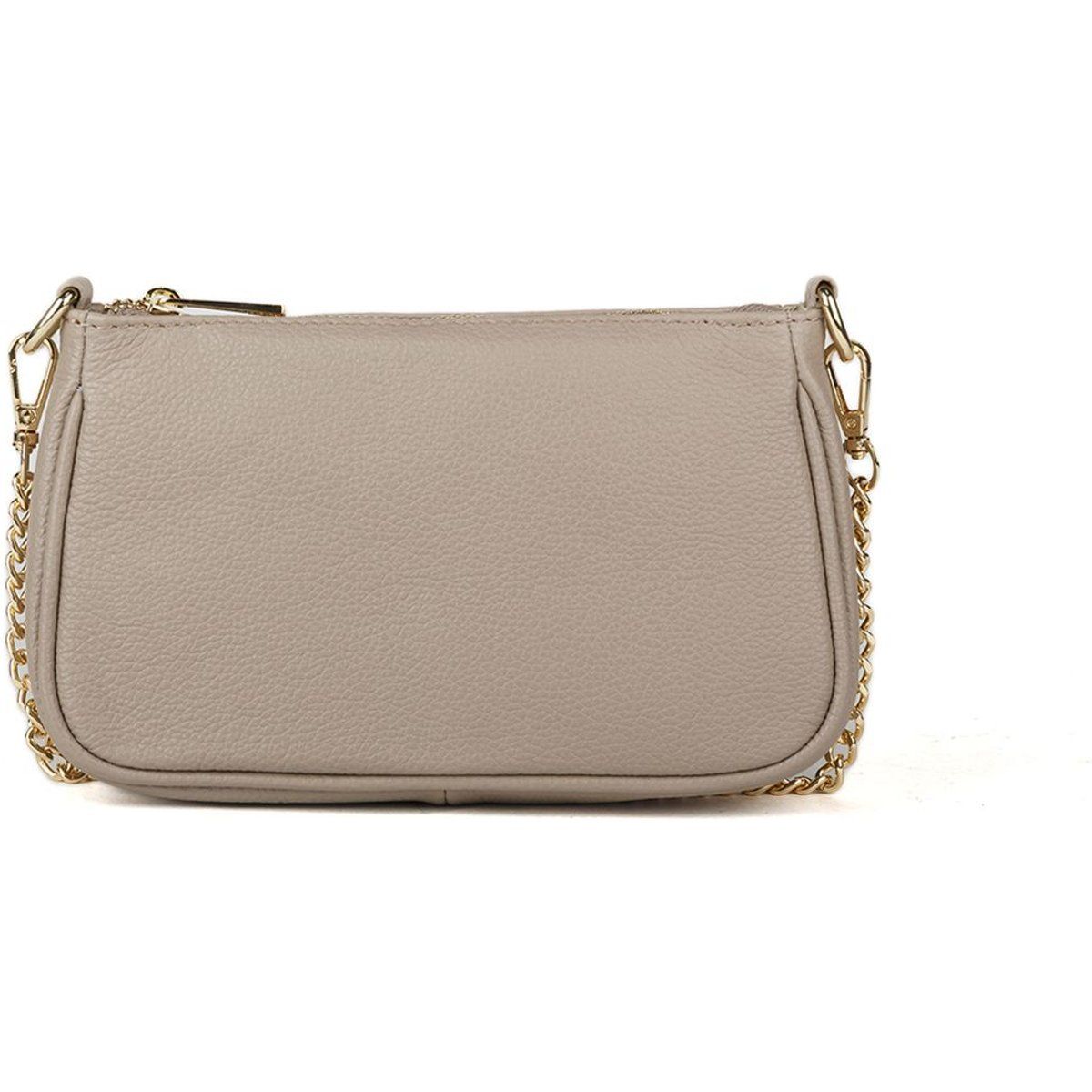 Klassische Leder-Schultertasche mit Kette