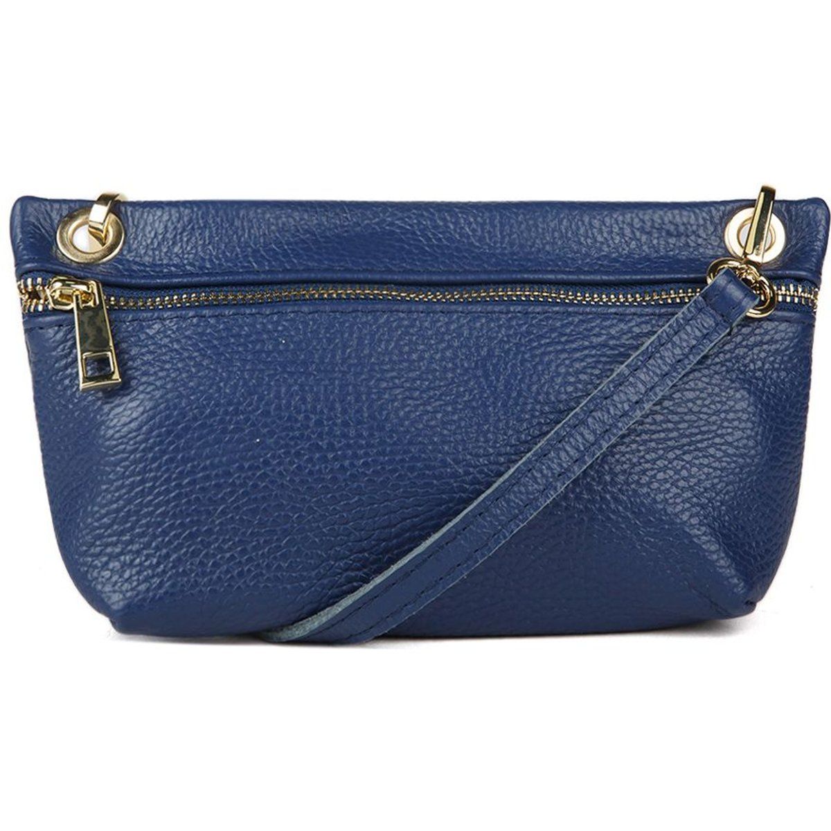 Genarbte Leder-Umhängetasche und Clutch