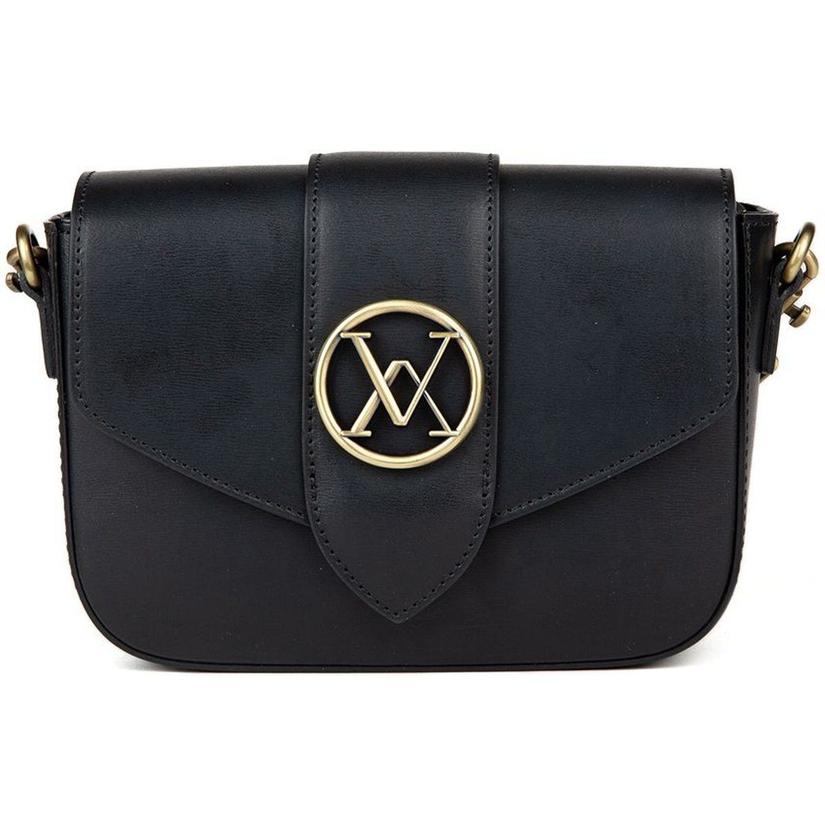Klassische Leder-Umhängetasche mit Logo