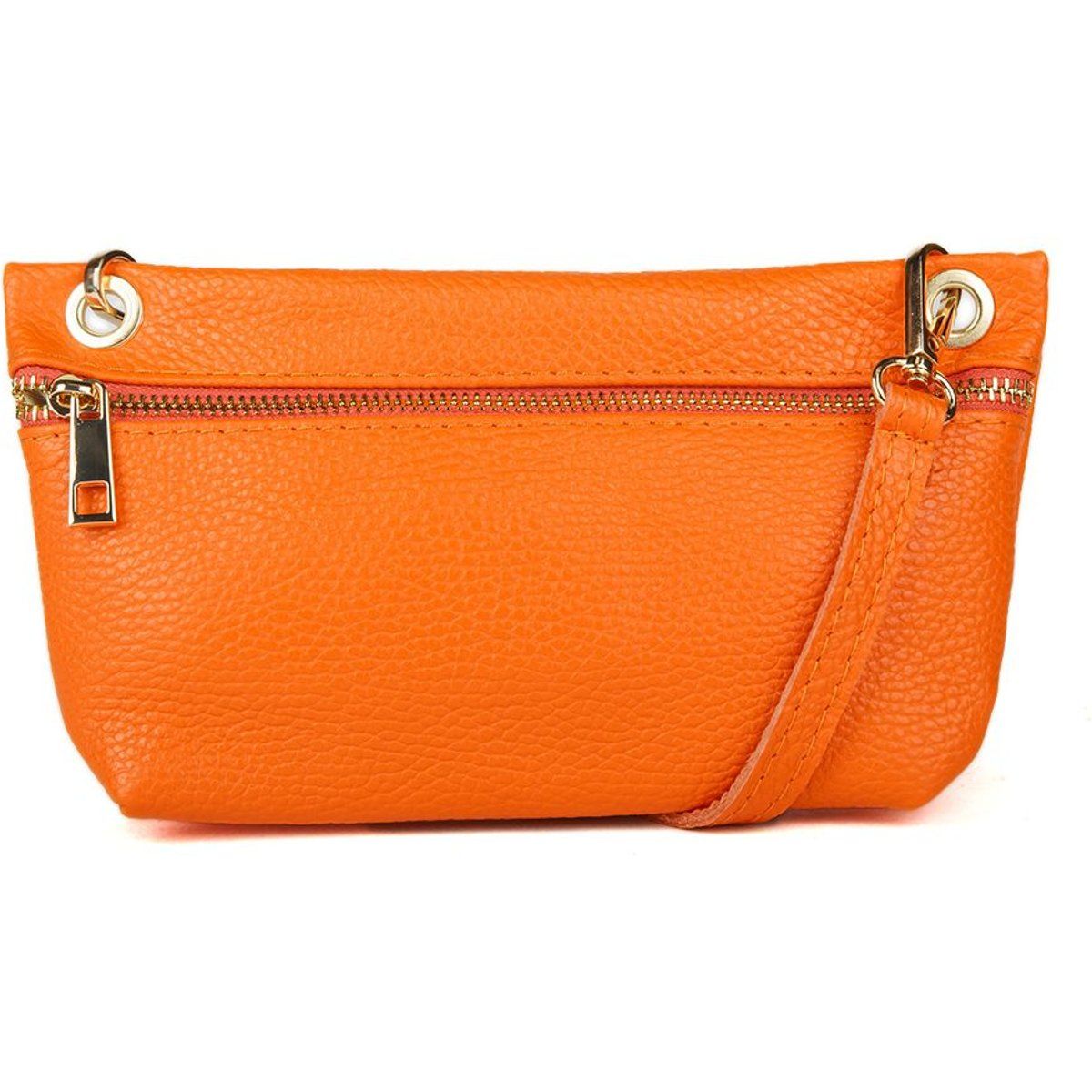 Kompakte Schultertasche aus genarbtem Leder