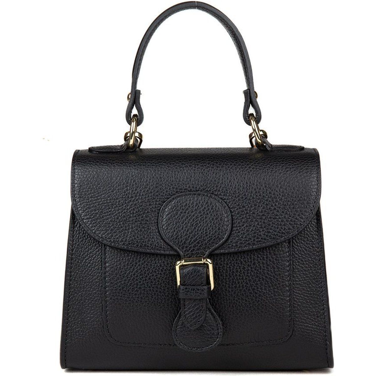 Strukturierte Leder-Henkeltasche