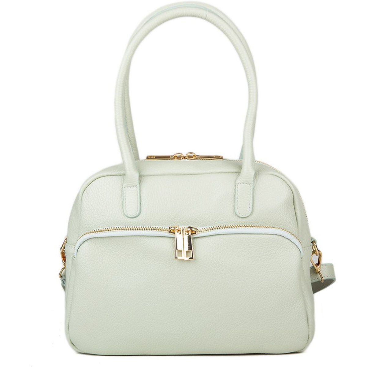 Minimalistische Henkeltasche aus genarbtem Leder