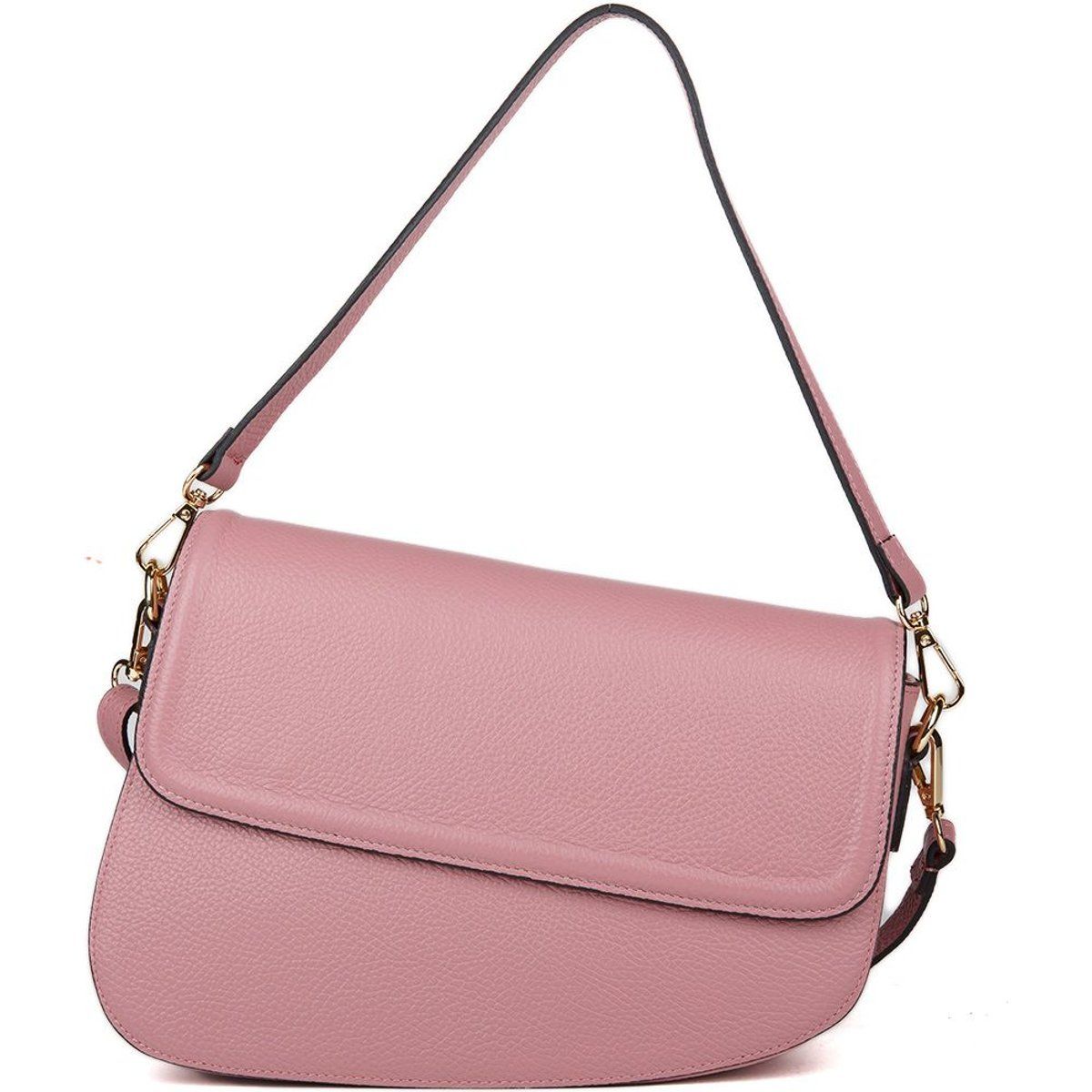 Asymmetrische Satteltasche aus genarbtem Leder