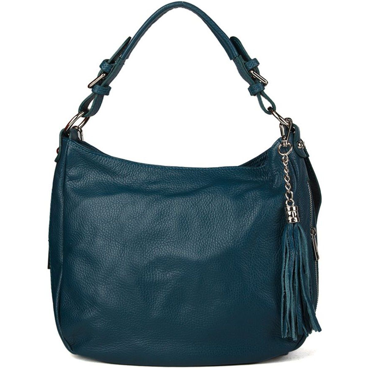 Lässige Hobo-Tasche aus genarbtem Leder