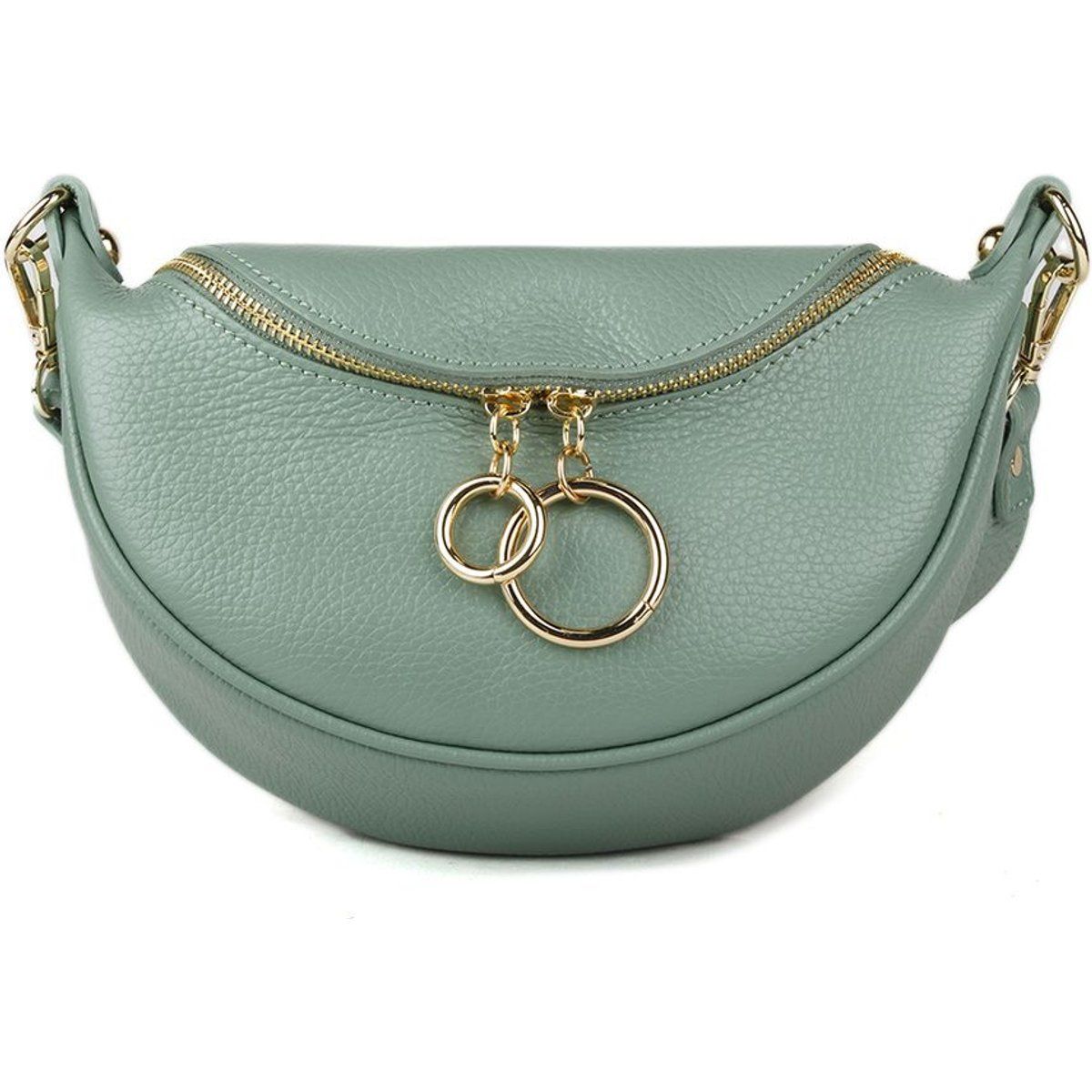 Halbmondförmige Schultertasche aus Leder