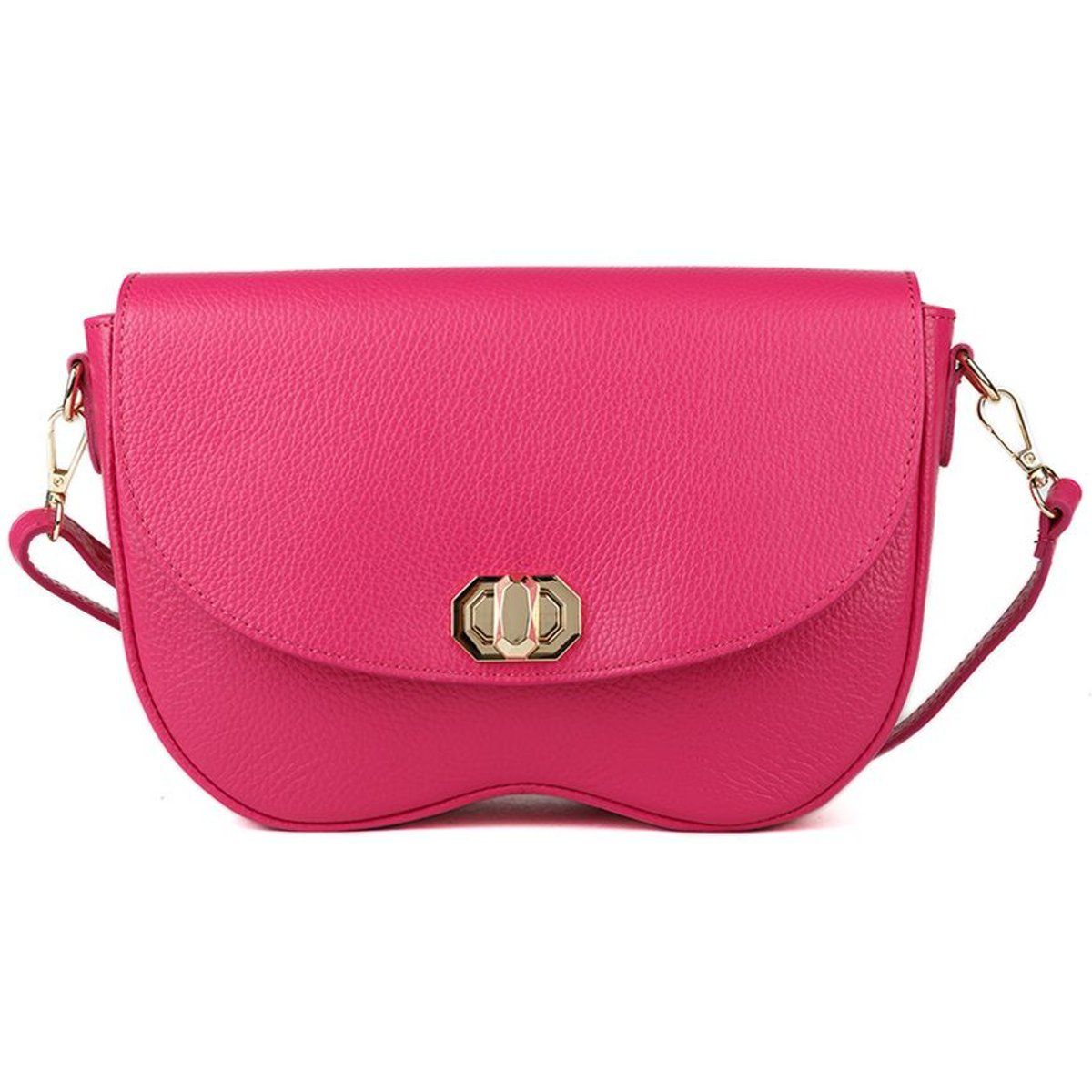 Leder-Schultertasche mit Wellenrand
