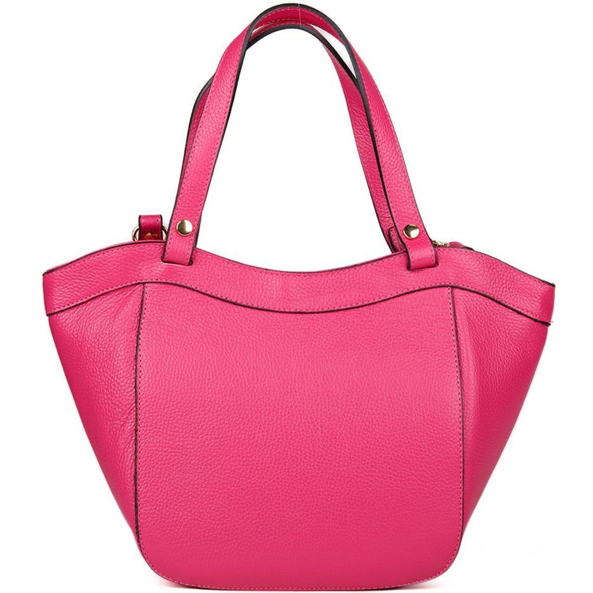Strukturierte Schultertasche aus genarbtem Leder