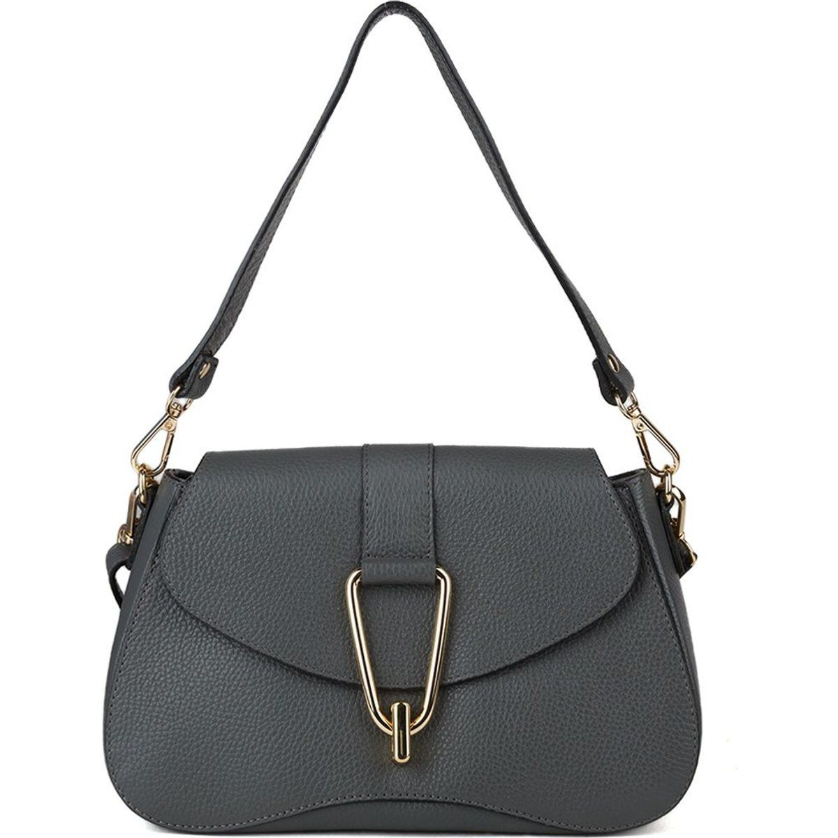 Elegante genarbte Leder-Schultertasche