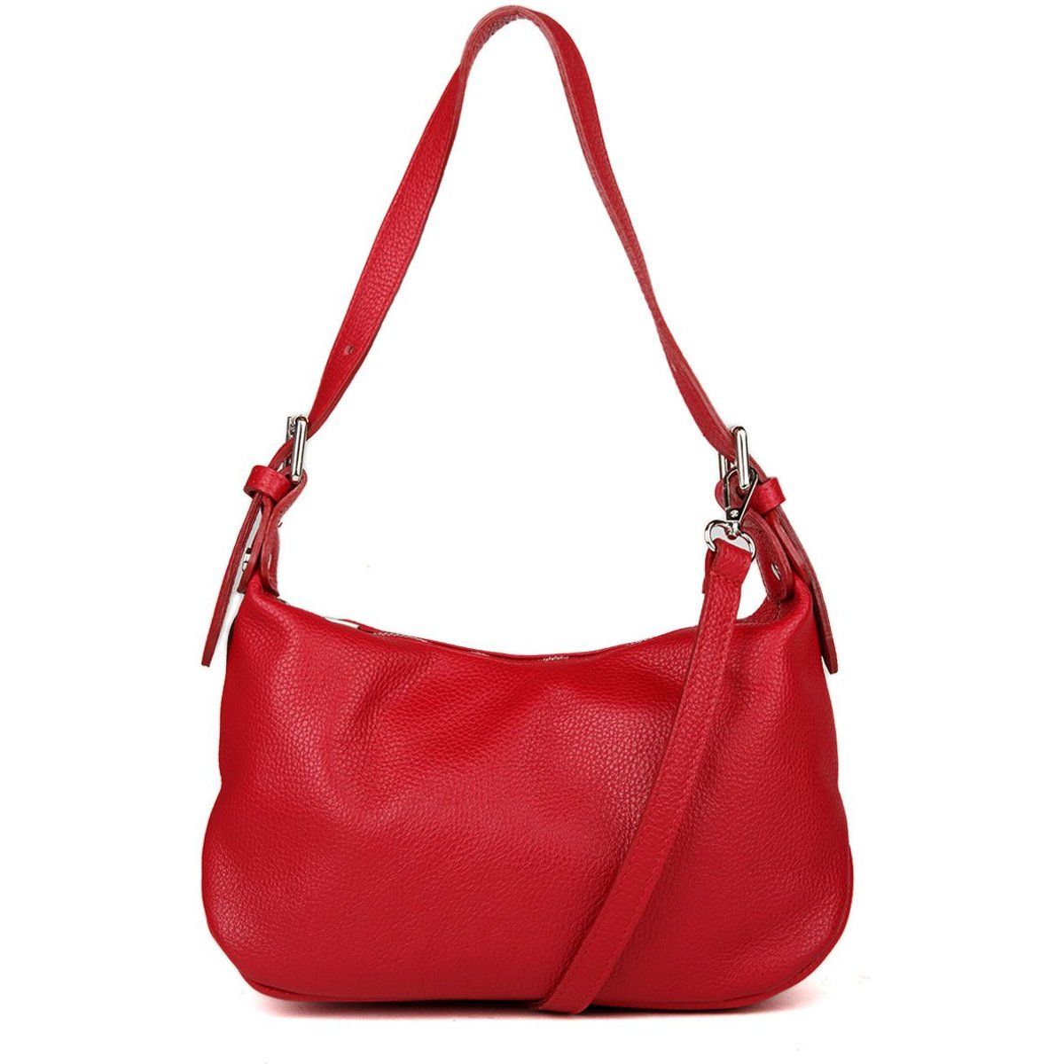Weiche Schultertasche aus genarbtem Leder