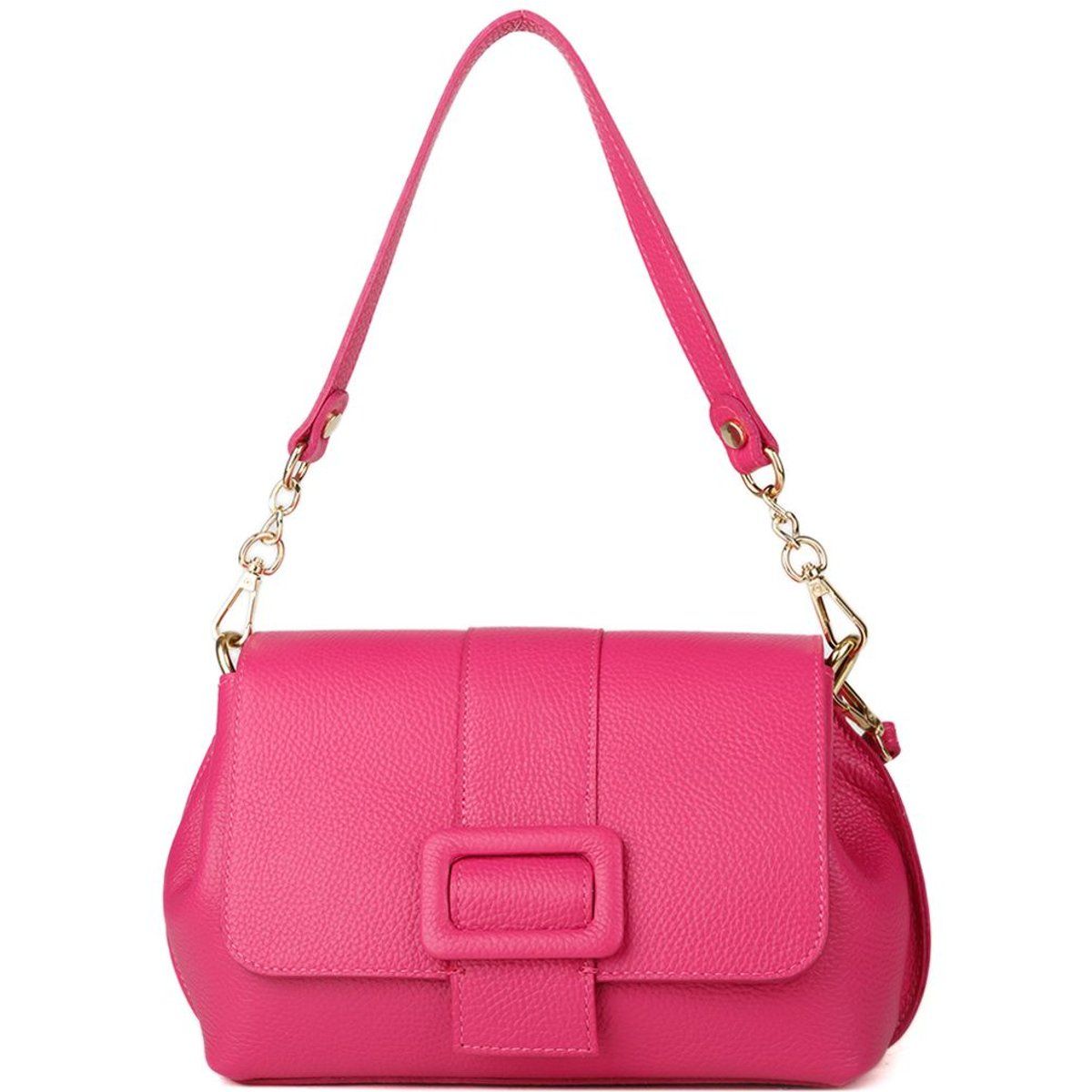 Strukturierte Ledertasche mit Schnalle