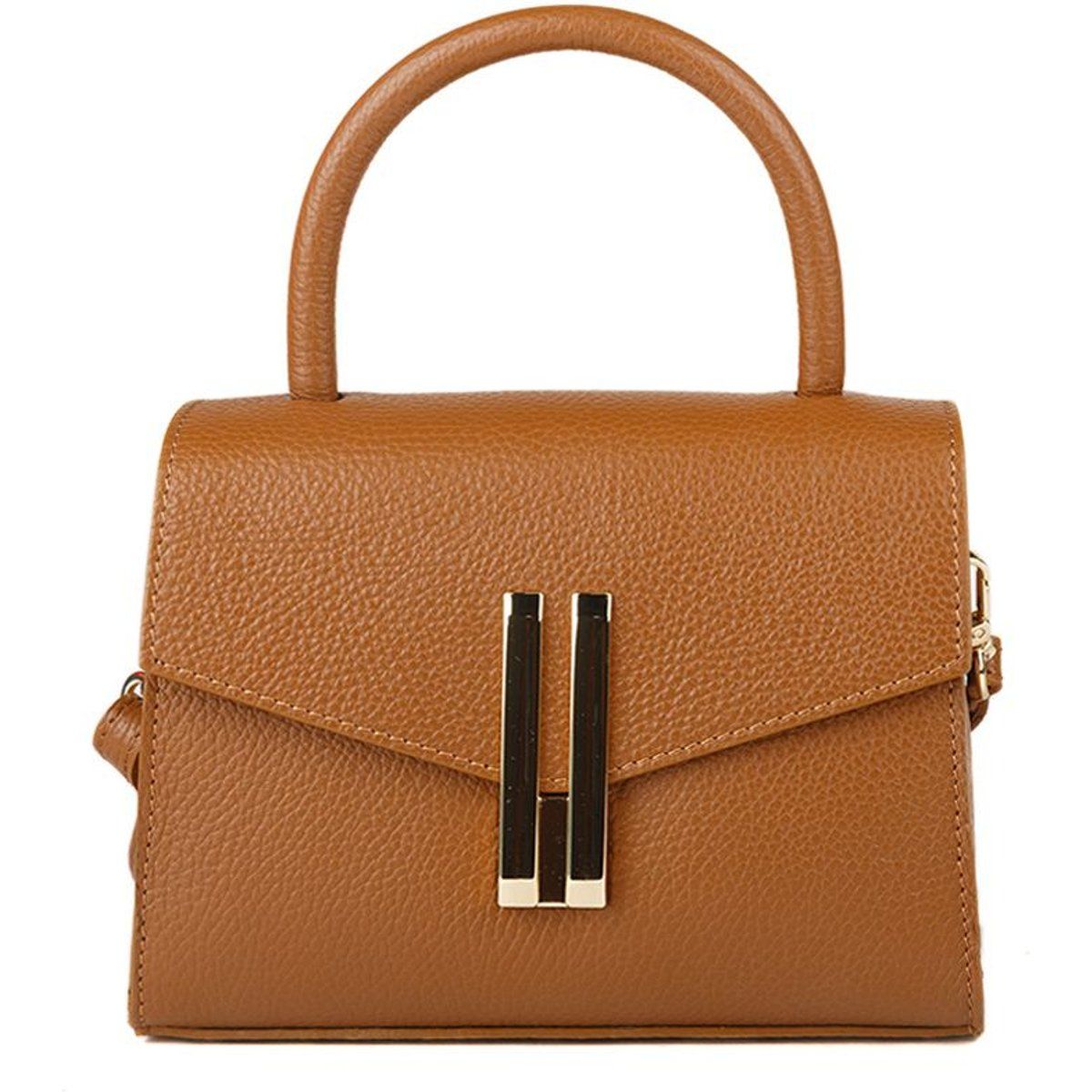 Strukturierte Leder Henkeltasche