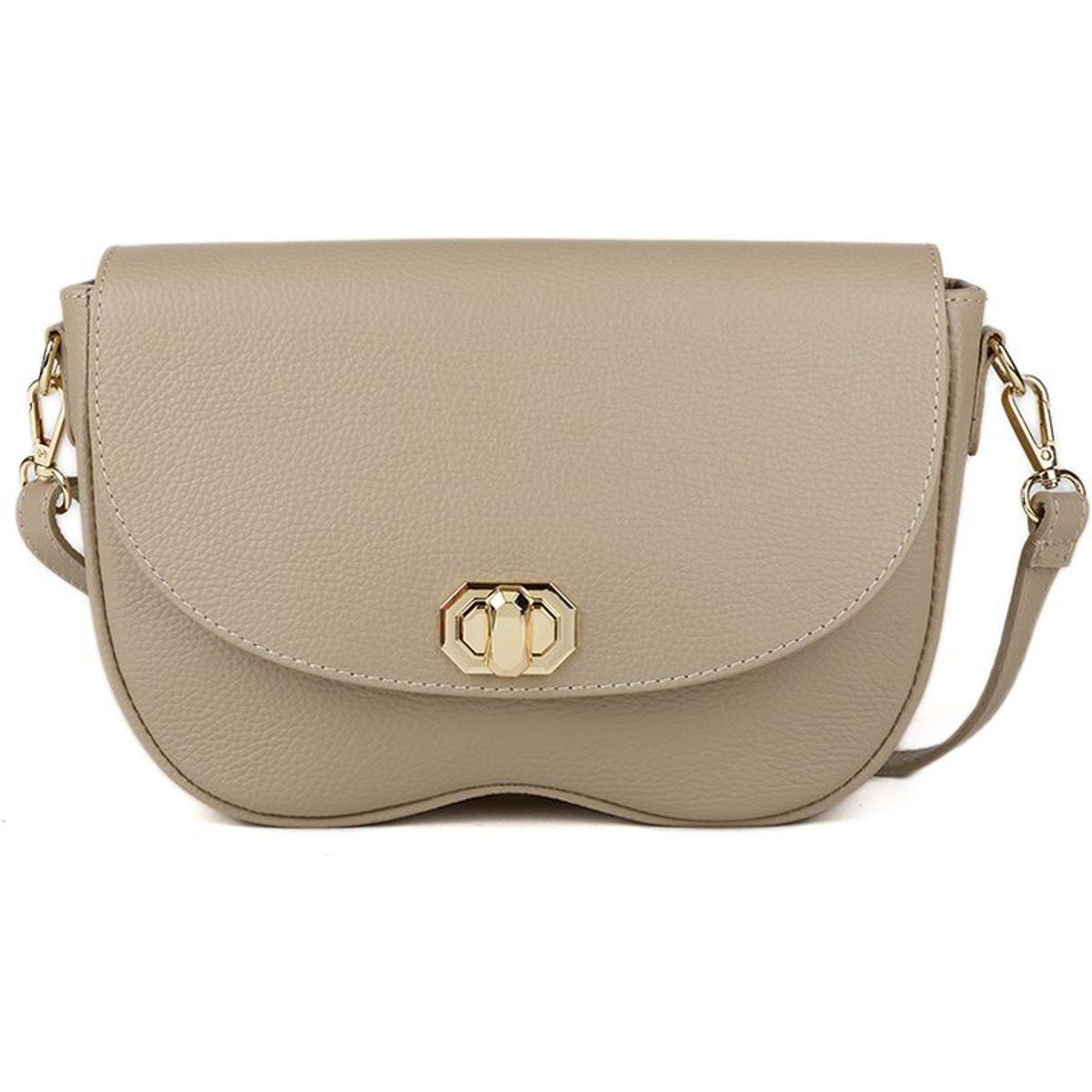 Strukturierte Ledertasche mit Wellenboden
