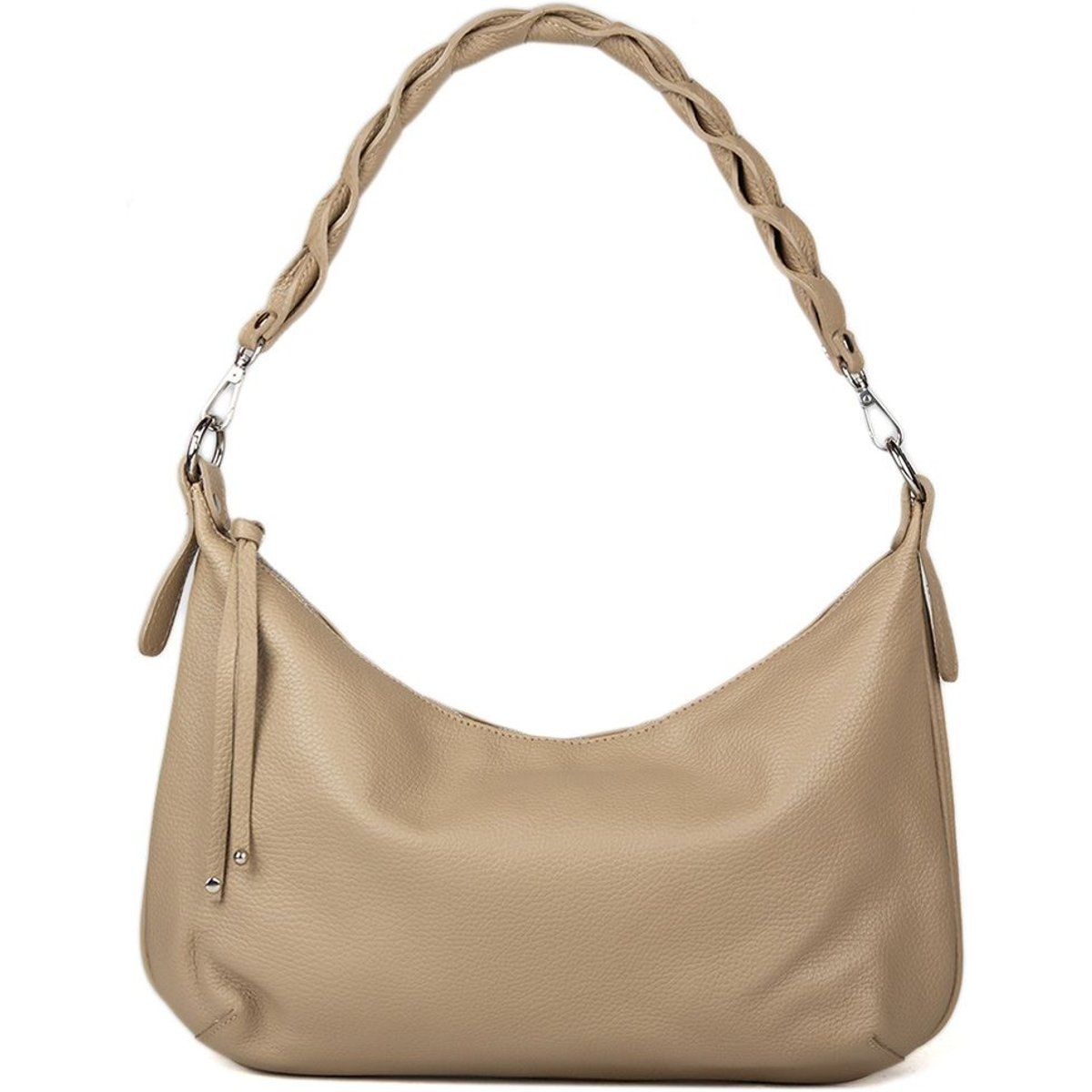 Gekörnte Hobo-Tasche mit geflochtenem Henkel