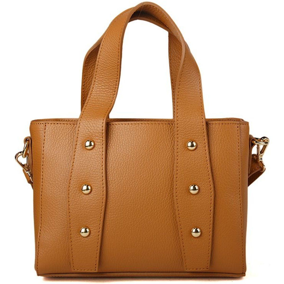Leder-Handtasche mit Nietendetails