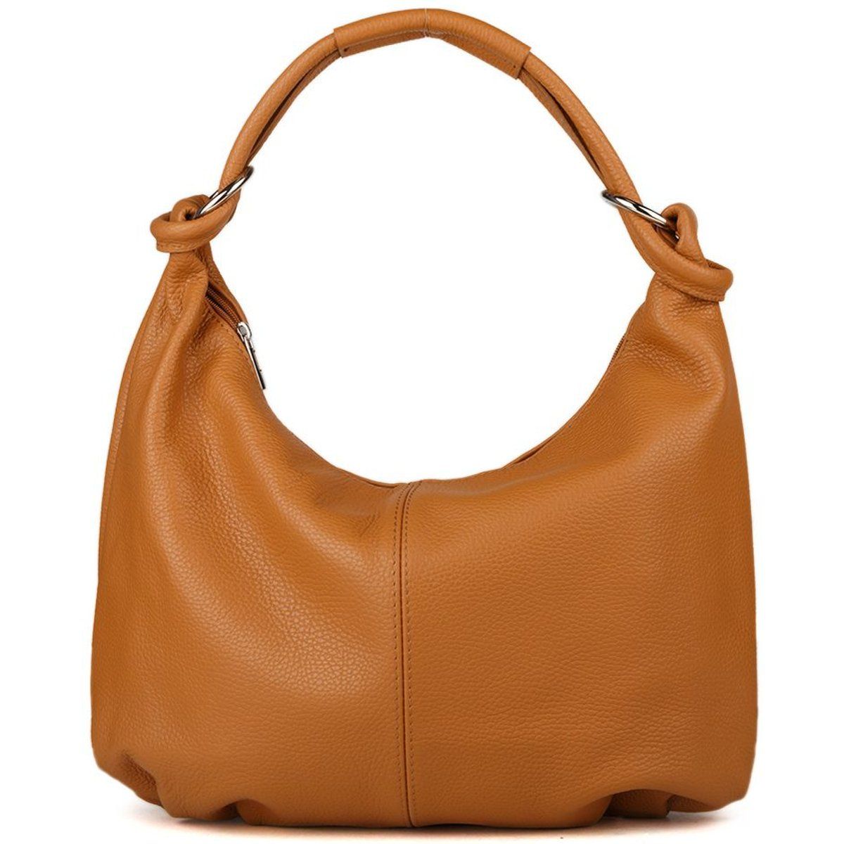 Geschmeidige Hobo-Tasche aus genarbtem Leder