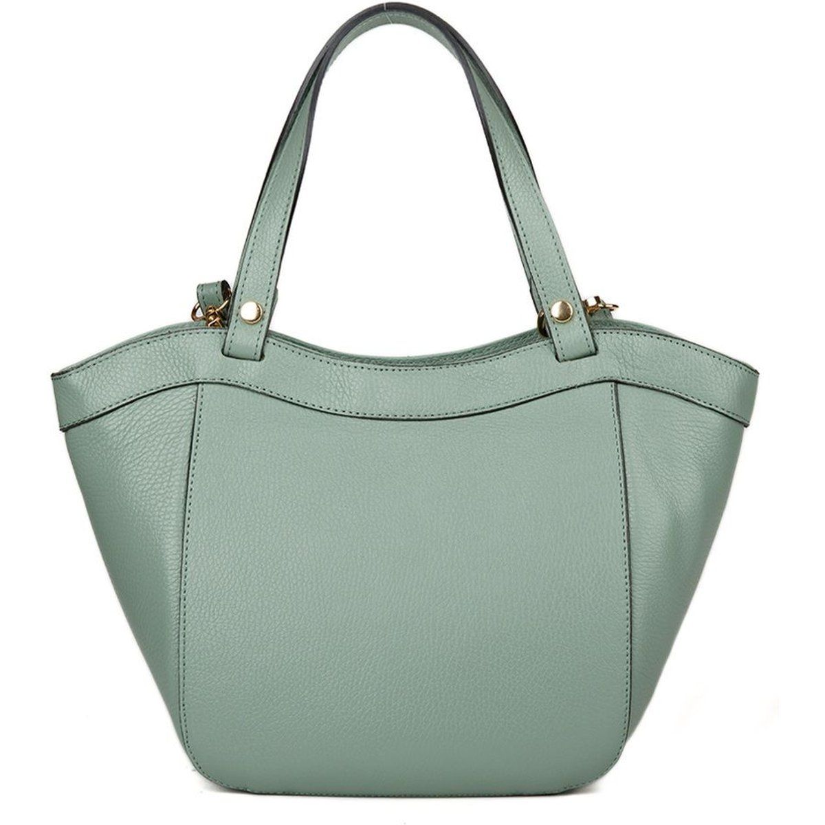 Strukturierte Leder-Henkeltasche